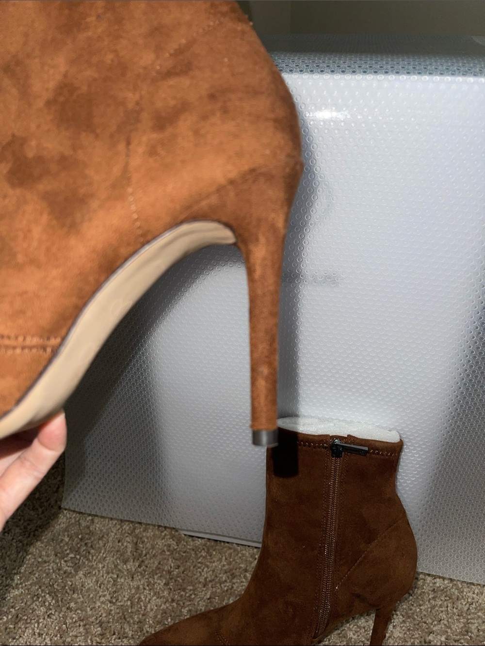 Jessica Simpson Chestnut Suede Pointed-Toe Ankle Booties - Picture 6 of 6